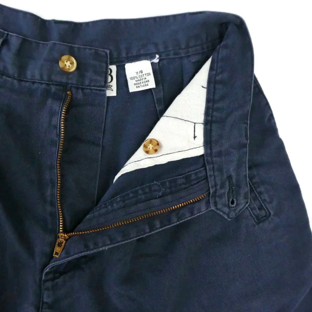 Vintage 80s BWB Best World Shorts Ultra High Waist Pleated Navy Wide Leg 7 / 8